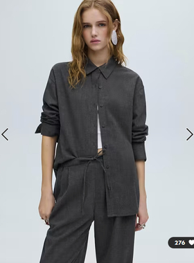 英国代购正品01.24 2026潮流导向 女装新款 翻领深色长袖舒适衬衫