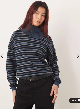 英国代购正品01.15 2026潮流导向 女装新款 休闲横纹针织长袖套衫