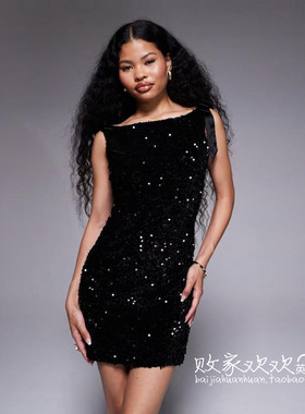 英国代购正品10.06 2025潮流导向 女装新款 设计闪亮迷人连衣裙