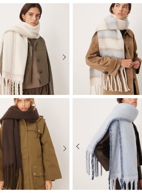 英国代购正品01.02 2026潮流导向 饰品新款 冬季流苏毯子保暖围巾