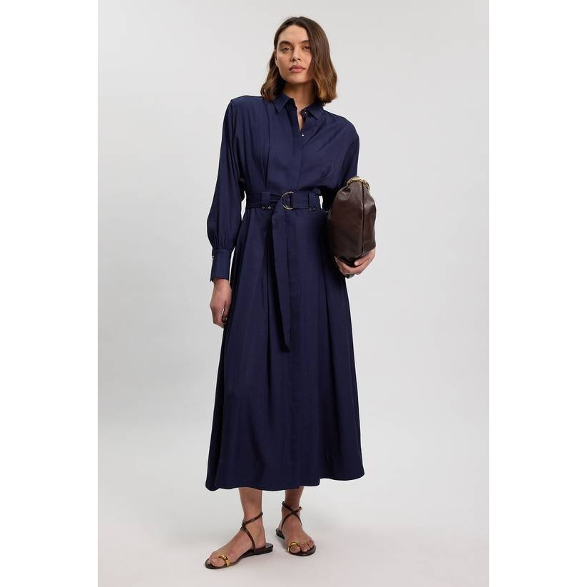 英国代购正品05.12 名品KM 女装新款 时尚衬衫风系腰带连衣裙c