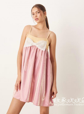 英国代购正品11.04 2025潮流导向 女装新款 吊带蝴蝶结迷人连衣裙