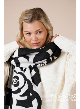 英国代购正品12.13 名品Boohoo 饰品新款 冬季印花长款毯子围巾