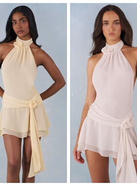 英国代购正品03.09 名品ohpolly 女装新款 设计飘带迷人连衣裙