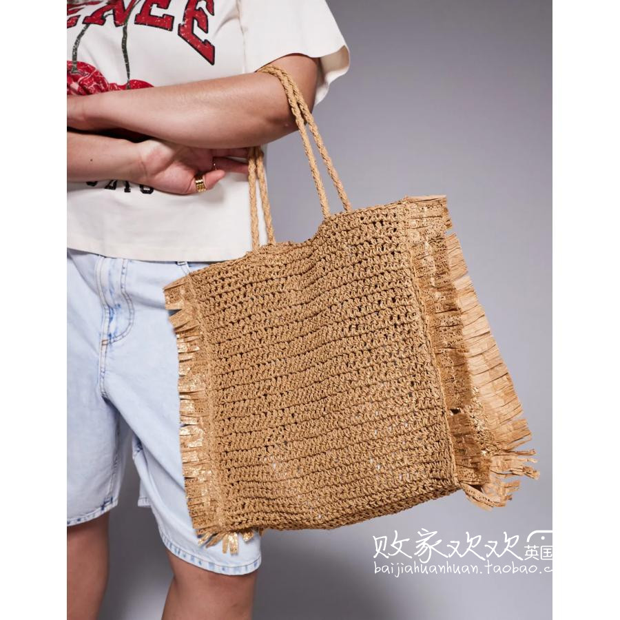 英国代购正品06.08 2025潮流导向 女包新款 设计流苏百搭手提带