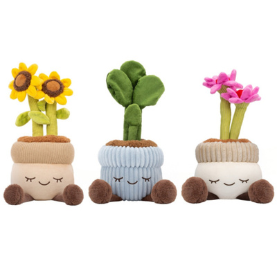 花朵盆栽植物毛绒玩具