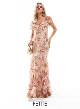 英国代购正品04.05 2025潮流导向 女装新款 设计碎花长款连衣裙