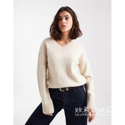 英国代购正品11.04 2025潮流导向 女装新款 浅色针织长袖舒适毛衣