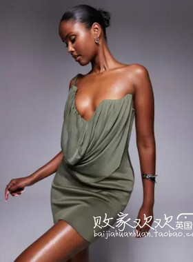 英国代购正品07.04 2025潮流导向 女装新款 设计迷笛修身连衣裙