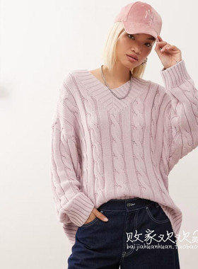 英国代购正品08.16 2025潮流导向 女装新款 麻花慵懒风针织毛衣
