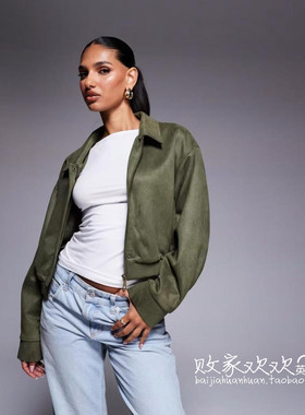 英国代购正品10.07 2025潮流导向 女装新款 翻领拉链短款舒适夹克