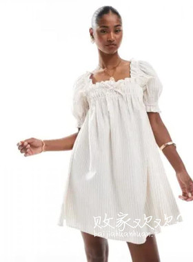 英国代购正品07.07 2025潮流导向 女装新款 时尚泡泡袖迷人连衣裙