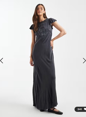 英国代购正品01.22 2026潮流导向 女装新款 设计深色长款连衣裙