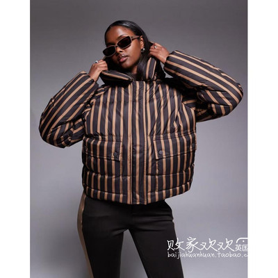 英国代购正品11.02 2025潮流导向 女装新款 潮牌条纹填充短款夹克