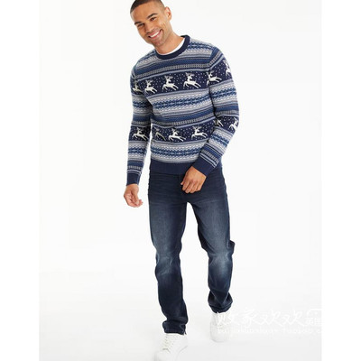 英国代购正品11.05 2025潮流导向 男装新款 圣诞节驯鹿针织毛衣