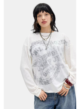 英国代购正品01.14 名品UO 女装新款 休闲图案长袖舒适百搭T恤