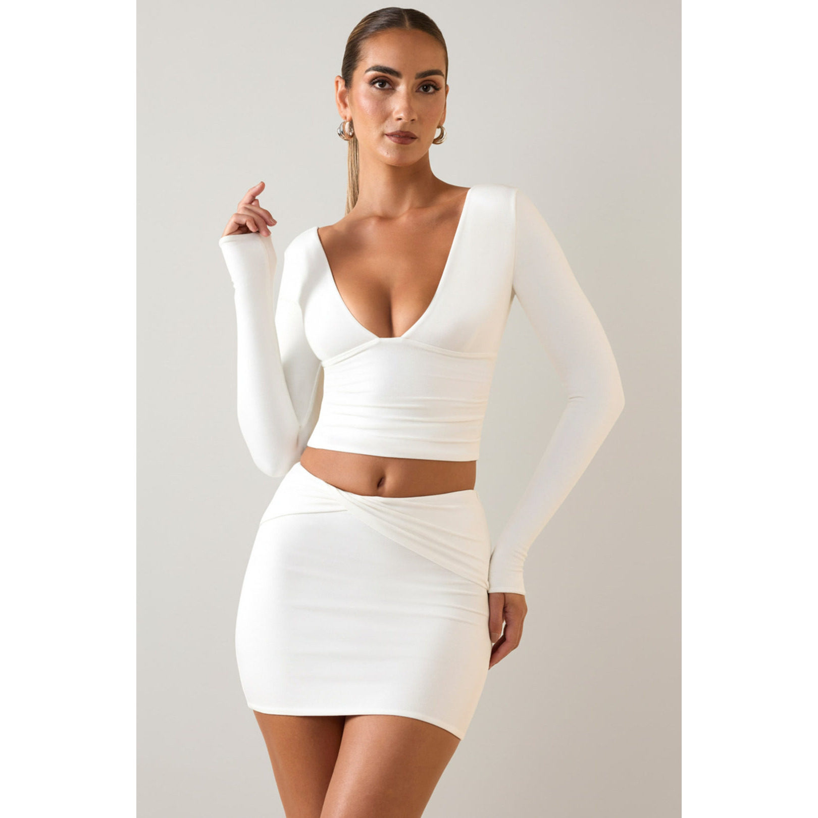 英国代购正品09.10 名品ohpolly 女装新款 时尚迷笛浅色半身裙