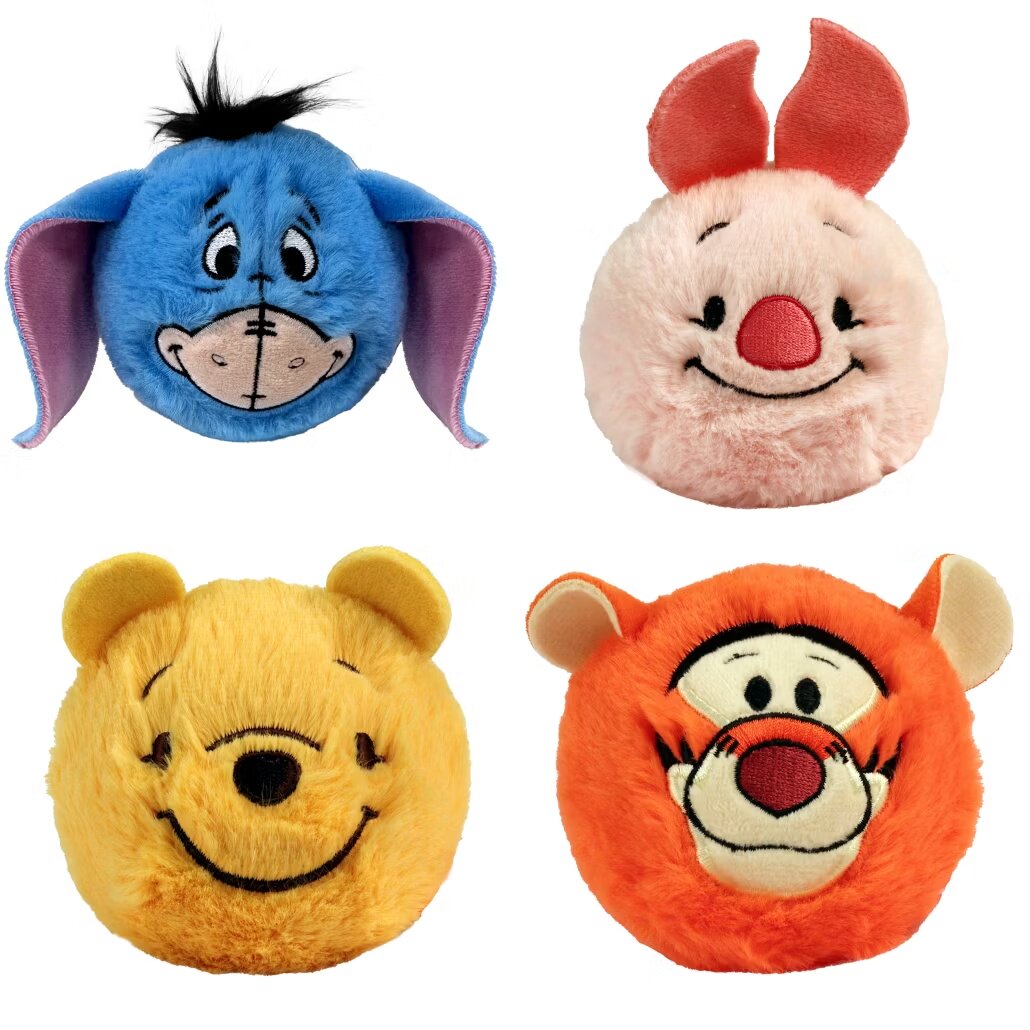 英国正品05.28 Disney 迪士尼 Winnie小熊维尼弹跳球解压球 4件装