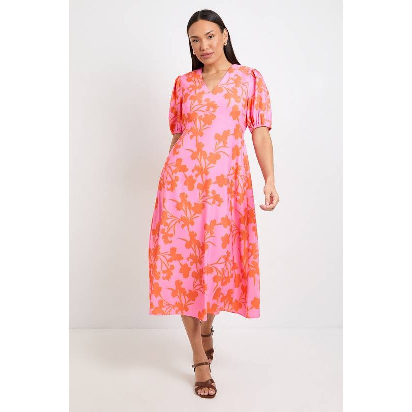 英国代购正品04.20 名品KM 女装新款 时尚印花短袖中长款连衣裙