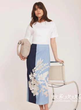 英国代购正品07.09 名品NEXT 女装新款 时尚印花长款半身裙