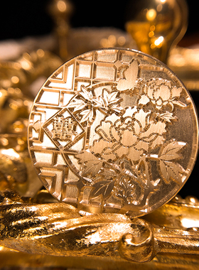 Lafa火漆印章璎珞花牡丹芍药火漆印章囍印喜印定制复古压纹印鉴