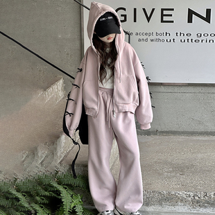 洋气时髦中大童女孩时尚 女童秋冬2025新款 休闲百搭范运动服两件套