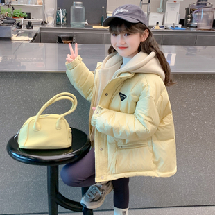 女童羽绒服冬季2025新款儿童洋气时髦假两件90白鸭绒女孩冬装外套