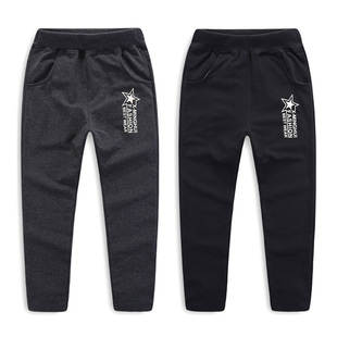 新款 儿童休闲长裤 童装 子中大童黑色运动裤 K22 男童裤 春秋装