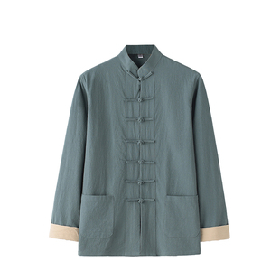 中国风功夫衫 棉麻唐装 男装 中山服盘扣舒适中式 太极服 休闲新中式