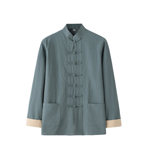 太极服棉麻汉服中山服