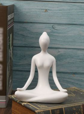 抽象瑜伽人物人像装饰摆件
