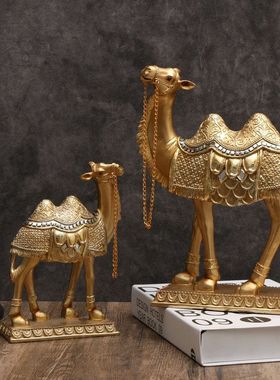 精美沙漠骆驼动物树脂摆件