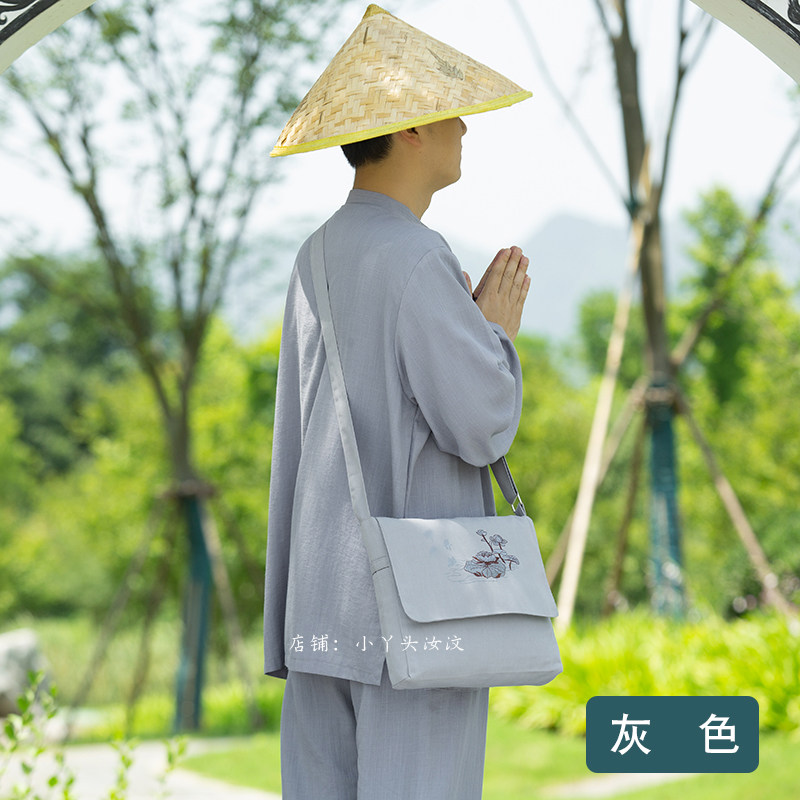 经典款香包僧包男女同款居士包翻盖包单肩斜挎包小书包帆布大盖包