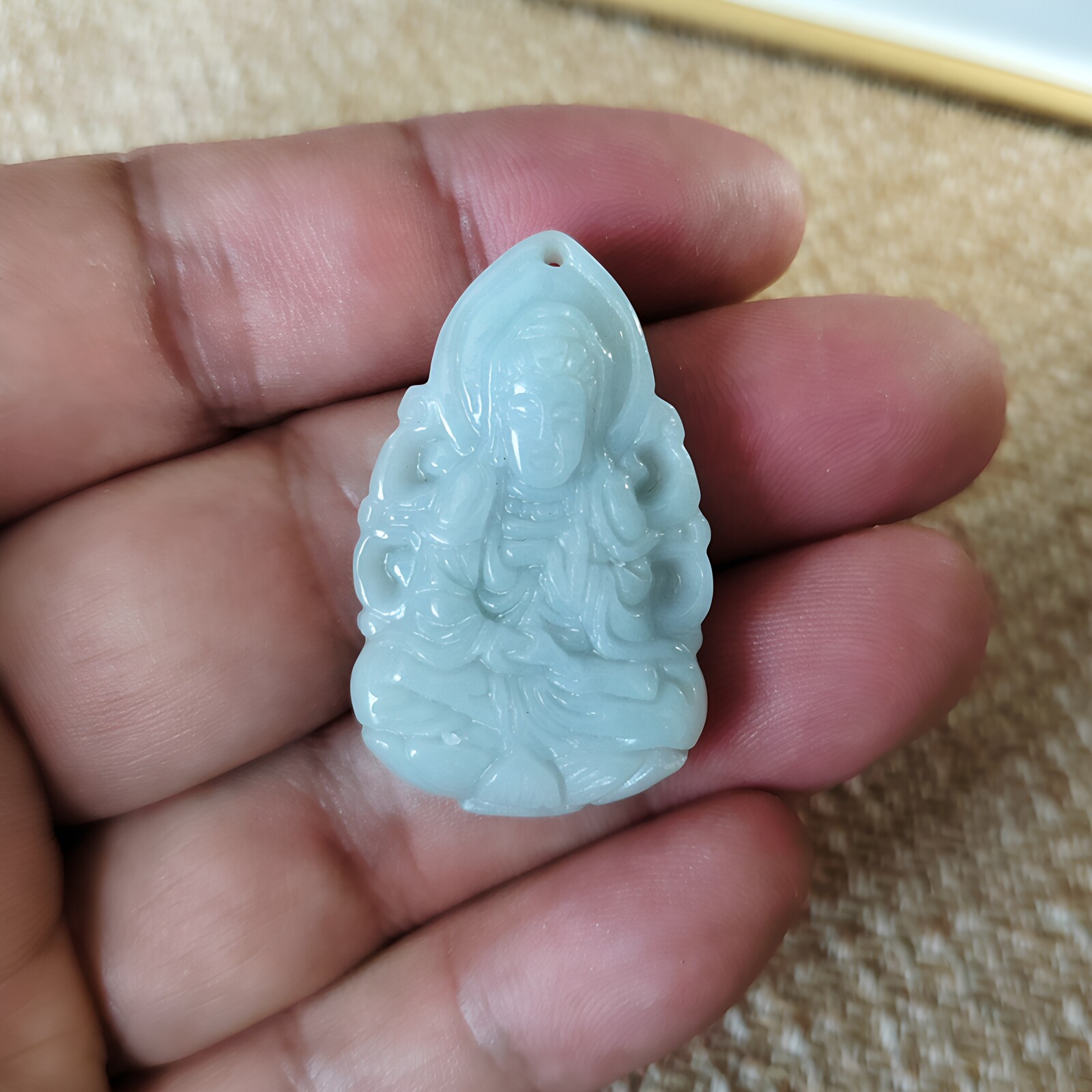 翡翠大势至吊坠项链生肖属马饰品