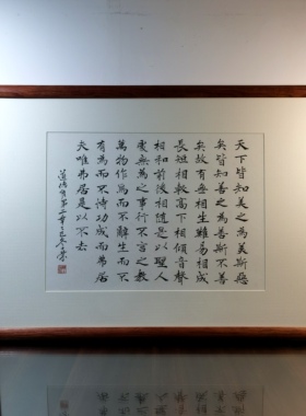 天下皆知美之为美有无相生难易相成处无为之事行不言之教书法真迹