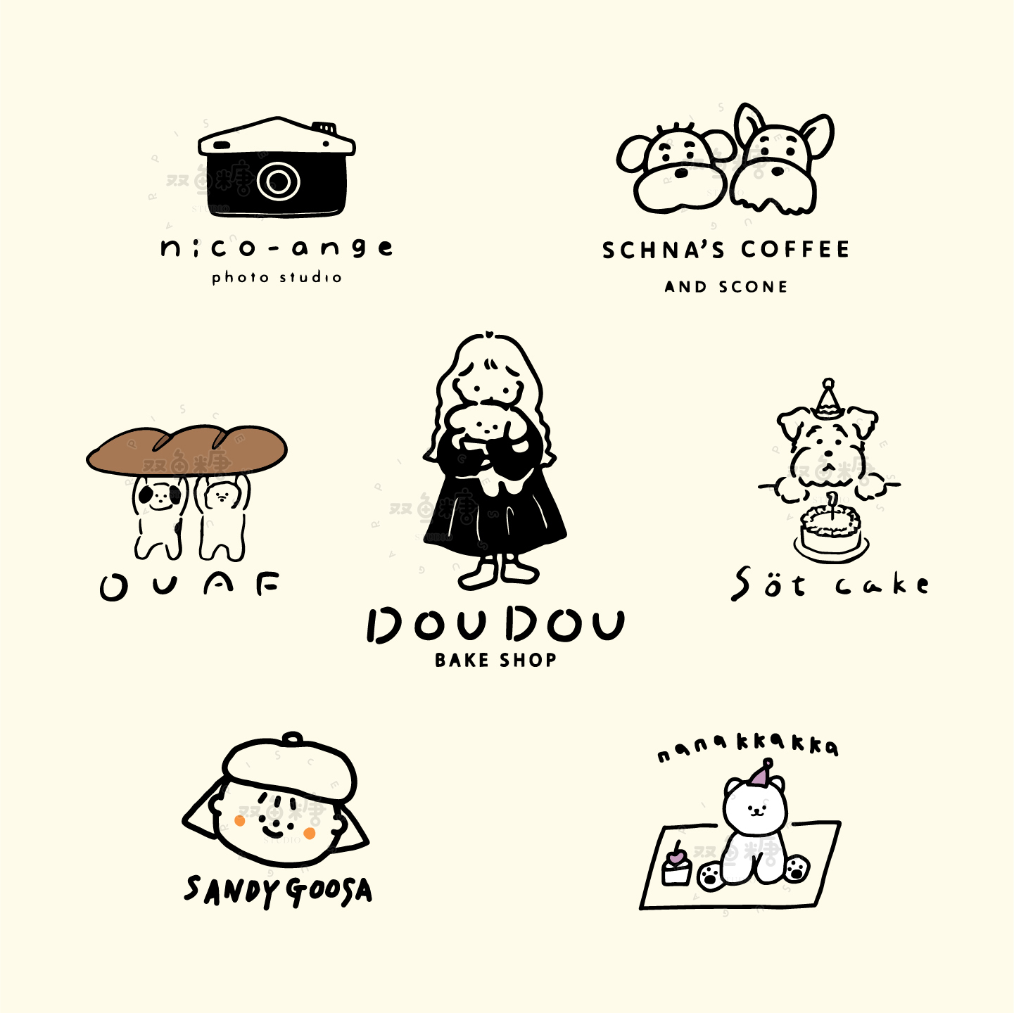 可爱原创手绘商标logo设计