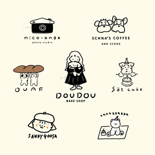 手绘原创logo设计品牌商标宠物甜品教育卡通标志头像店铺门头定制