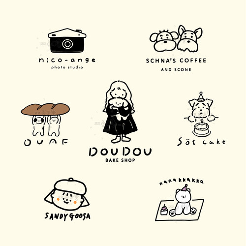 可爱原创手绘商标logo设计