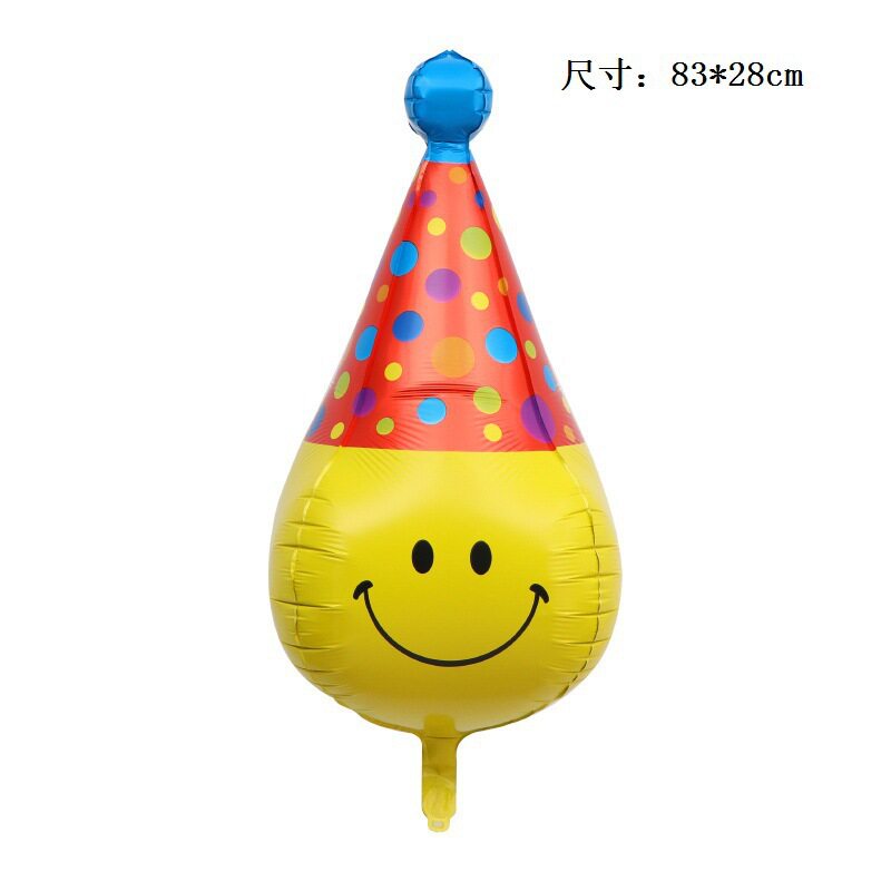 3d小丑头铝膜气球 4d小丑帽子笑脸表情生日装饰布置铝膜铝箔气球