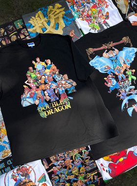 【原创】32BIT风格 街机 双截龙 复古游戏T恤手绘像素短袖