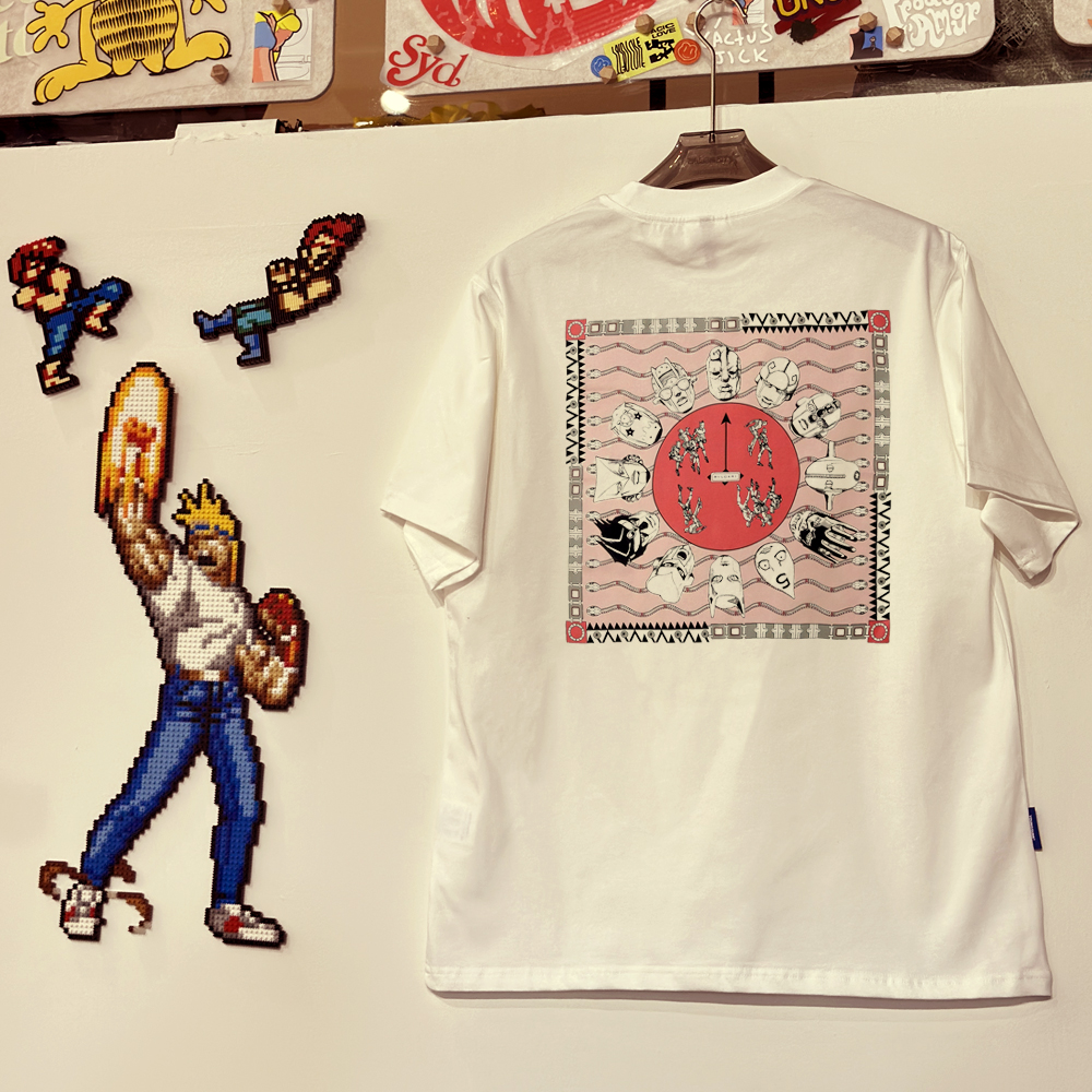 动漫JOJO奇妙冒险印花T恤重磅大码短袖漫画周边vintage潮牌半袖