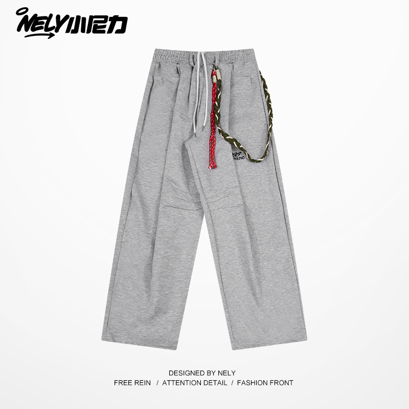 小尼力送裤链潮牌运动长裤