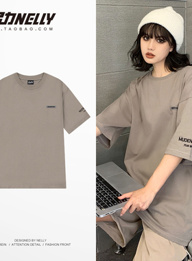 t恤男女bf风潮牌短袖T夏季圆领白色休闲宽松男装半袖体恤潮流上衣