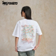 短袖 潮流新款 t恤男女bf风 休闲宽松鸽子花卉印花夏季 oversize美式