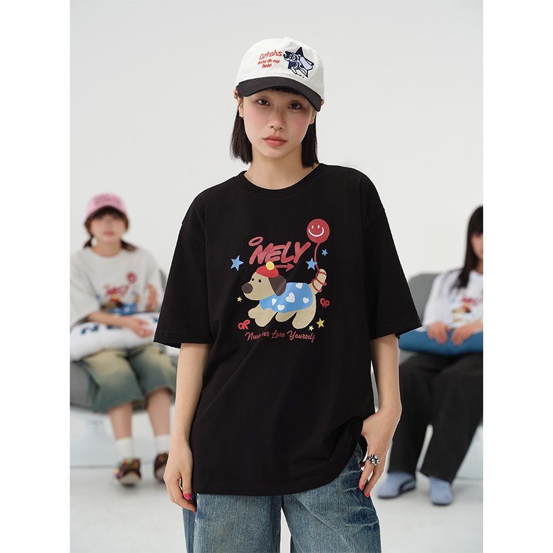 小尼力可爱腊肠狗短袖t恤男女