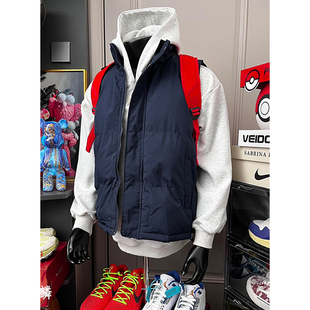 潮牌保暖棉马甲男冬季 坎肩宽松百搭棉衣vibe高街纯色简约背心 美式