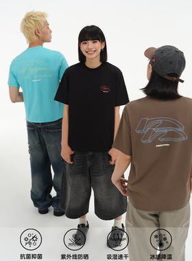 NELY小尼力索罗娜凉感速干字母短袖T恤男女情侣潮牌夏季休闲半袖