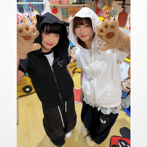 小尼力y2k创意小天使连帽背心