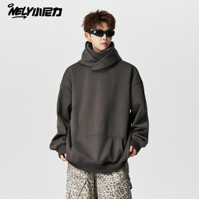 小尼力纯色连帽套头卫衣