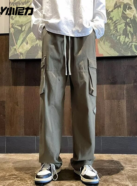 NELY小尼力美式潮牌工装裤男女春秋复古裤子男款直筒裤休闲裤男裤